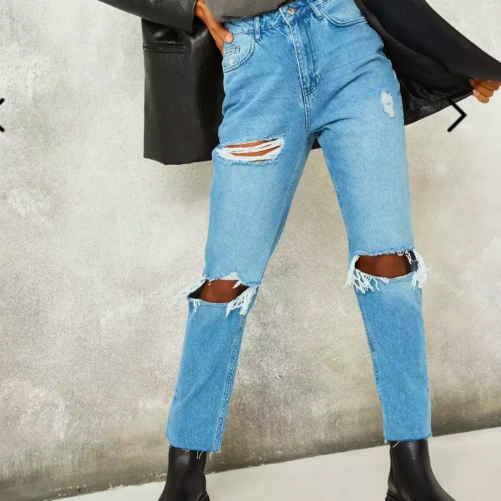 Missguided petite blue slash jeans 👖